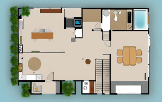 A well-organized floor plan for a 150 square meter house