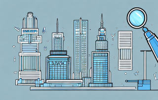 A cityscape with various types of buildings