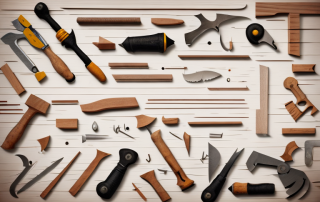 Various carpentry tools like a hammer