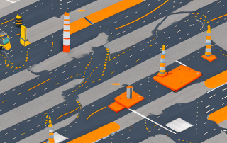 Various tools and equipment used in road maintenance