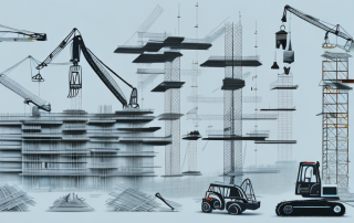 A construction site with various tools and machinery