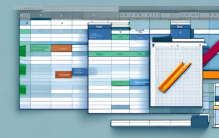 An excel spreadsheet with various project planning elements like gantt charts