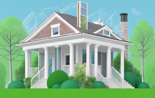 A typical single-family house with various parts like the roof