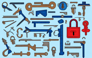 Various locksmith tools such as keys