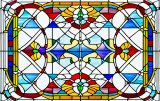 A variety of glasswork tools and finished glass products