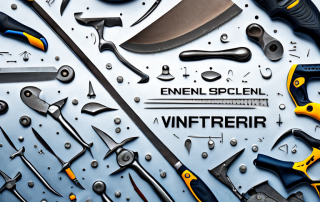 Various tools and equipment used by a spengler (a metal worker specializing in thin metals)