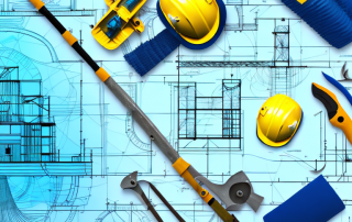 Various tools and equipment used in underwater construction