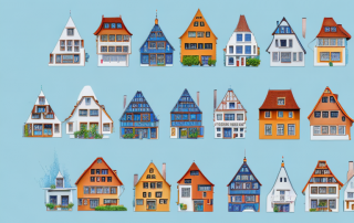 A variety of different styled houses