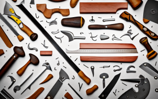 Various woodworking tools such as a saw