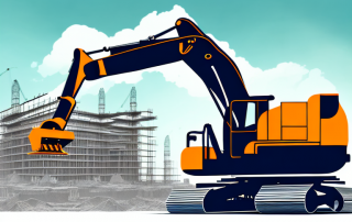 Heavy construction machinery in action at a construction site