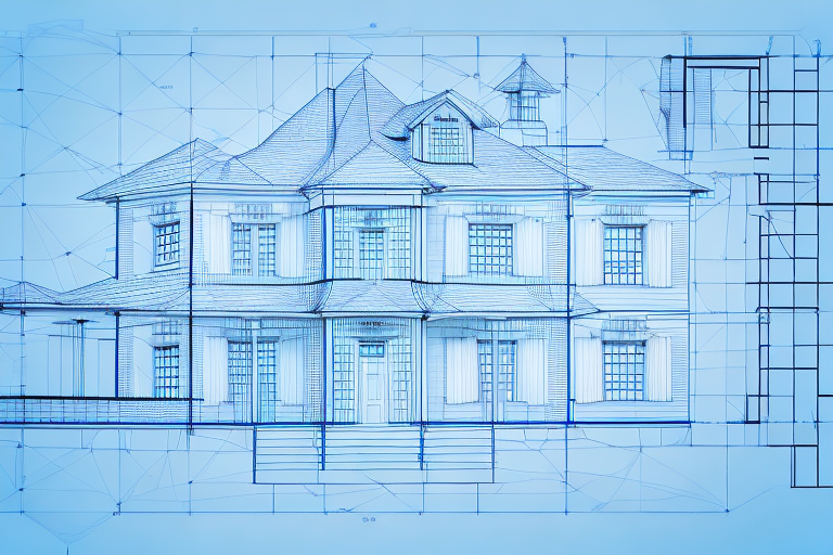A blueprint featuring a house layout