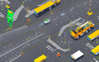 Various tools and equipment related to street and traffic technology