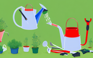 A variety of gardening tools like pruning shears