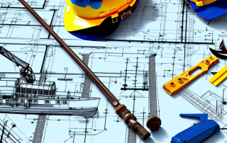 Various canal construction tools and equipment