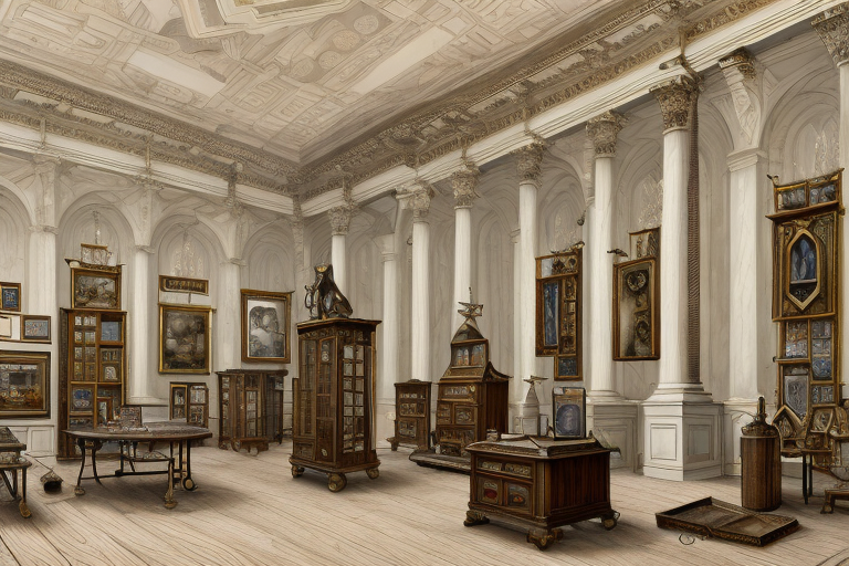 An interior of a historical building