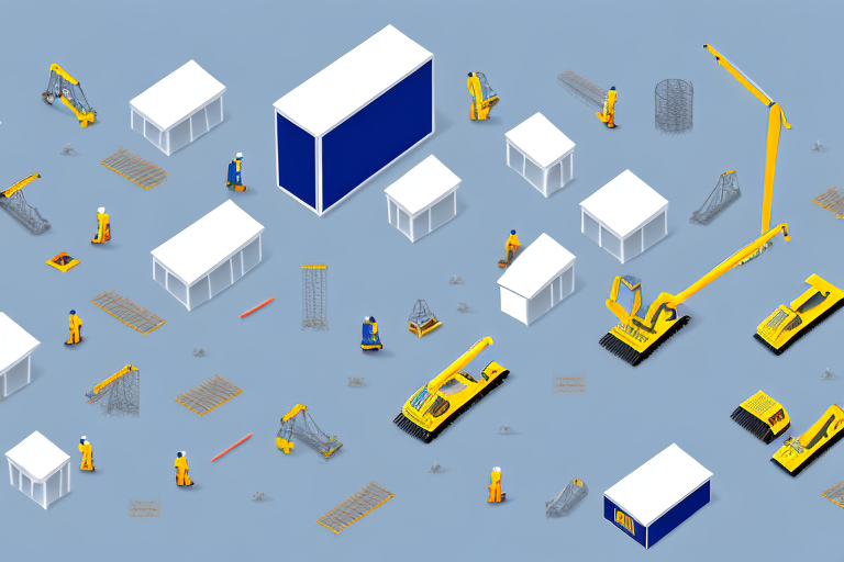 A construction site setup including elements like construction machinery