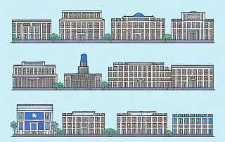 Various buildings like a library