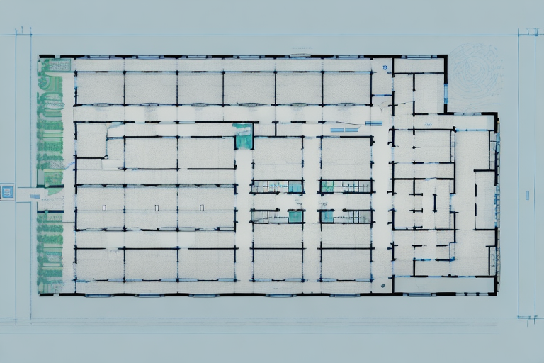 An architectural blueprint featuring a well-planned layout