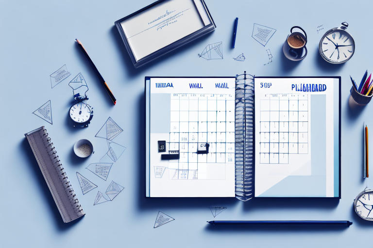A well-organized workspace with a calendar