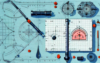 A surveyor's tools such as a theodolite