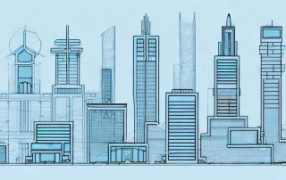 A cityscape with various types of buildings