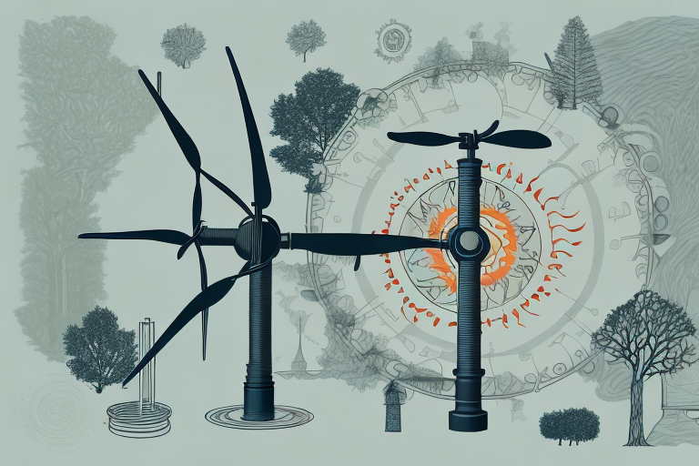 A traditional oil heater next to a modern