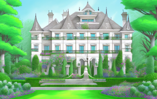 A beautifully designed house with intricate architectural details