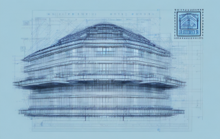 A blueprint of a building