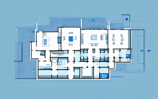 Architectural blueprints featuring a floor plan