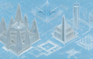 Various architectural tools such as blueprints