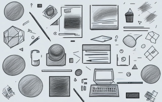 A room in the process of being sketched