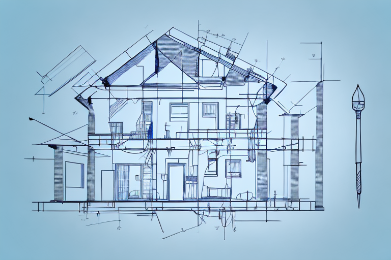 A house undergoing renovations with various tools like a hammer