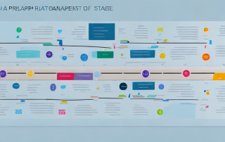 A roadmap with different stages symbolizing the phases of a project
