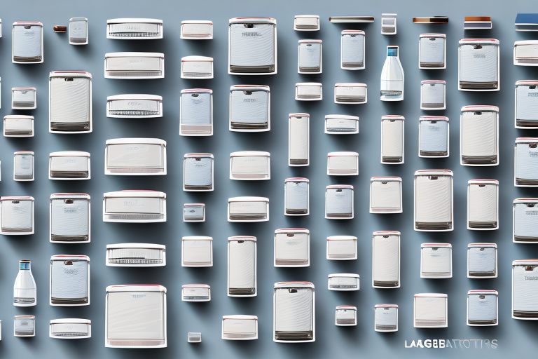 Various sizes of lagercontainers neatly organized in a spacious warehouse