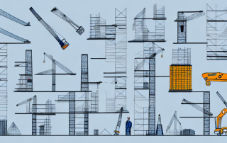 A construction site with various tools and equipment