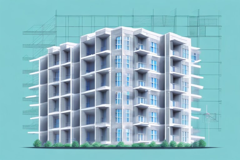 A multi-story apartment building under construction