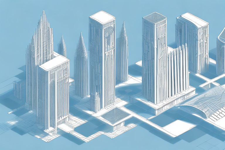 Various architectural styles including classical