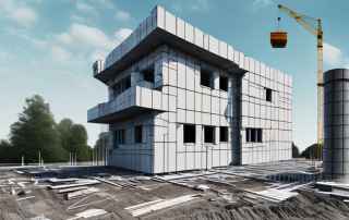 A construction site with a half-built house in north rhine-westphalia