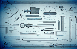 Various carpentry tools such as a hammer