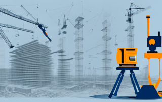 A modern construction site with various advanced tools and equipment