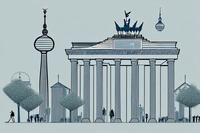 A classic berlin townhouse with a 'for sale' sign in front