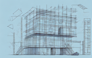 A house under construction with various building materials scattered around