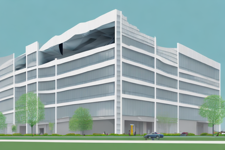 A commercial building undergoing transformation into a residential space