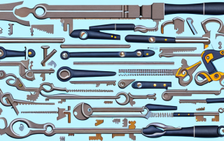 A variety of locksmith tools such as keys