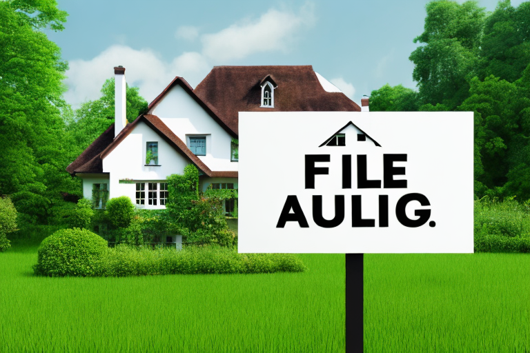 A charming house with a for sale sign in the lush green countryside of hamburg