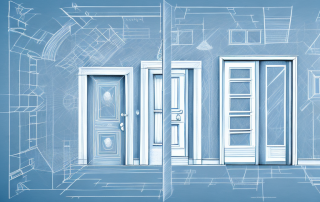 Various architectural symbols such as doors