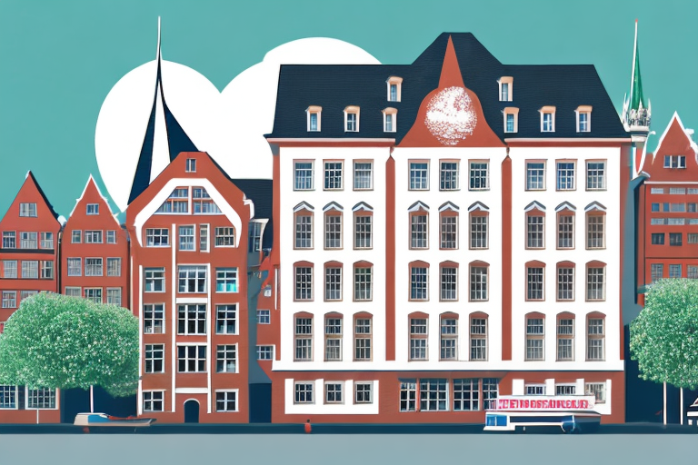 A typical hamburg house with a 'sold' sign in the front yard