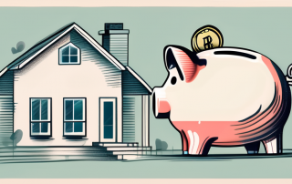 A house under construction with a piggy bank and a contract