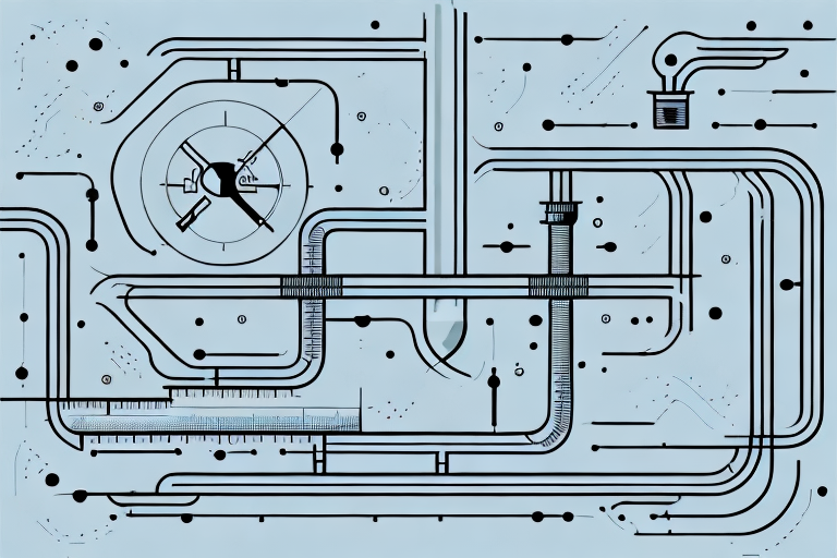 A cross-section of underground pipes for water connection