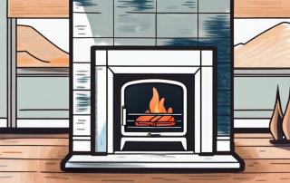 A water-bearing fireplace stove with visible internal mechanisms showing how it utilizes water for heat distribution